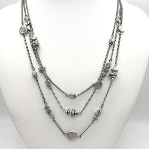 Kenneth Cole 3-Strand Silver Bead Necklace NWT